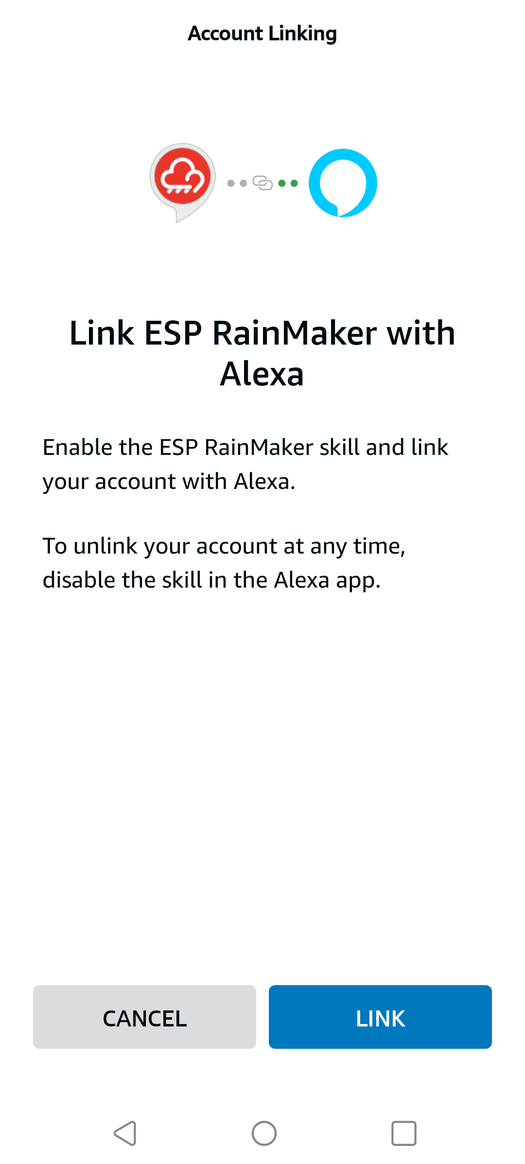 Alexa Account Linking to RainMaker