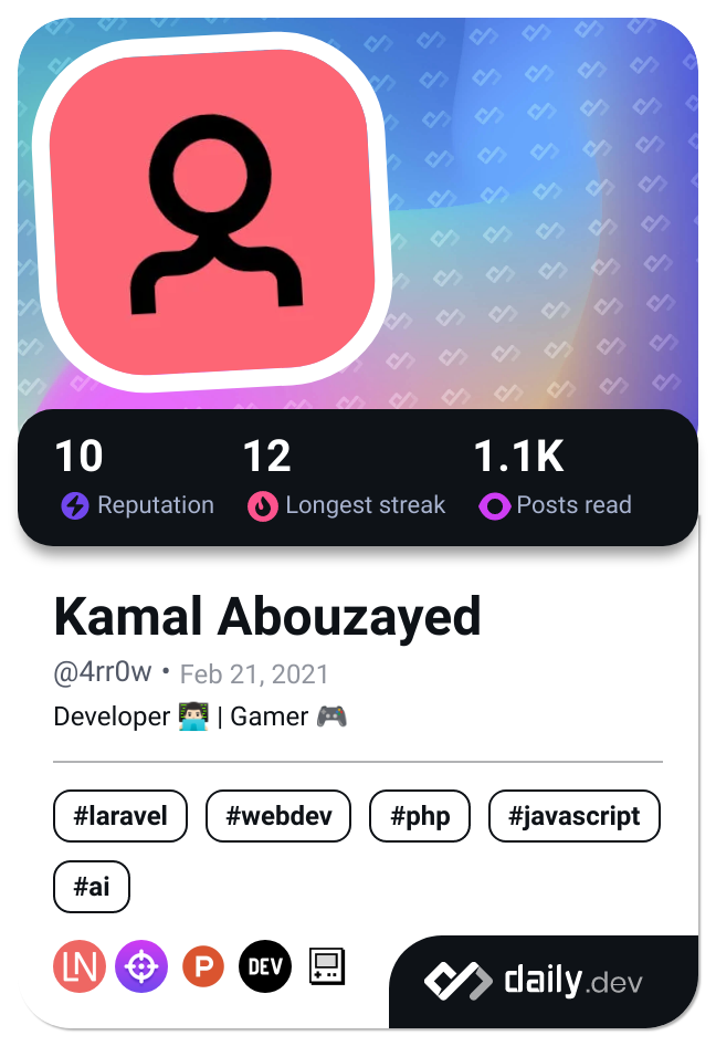 Kamal Abouzayed's Dev Card