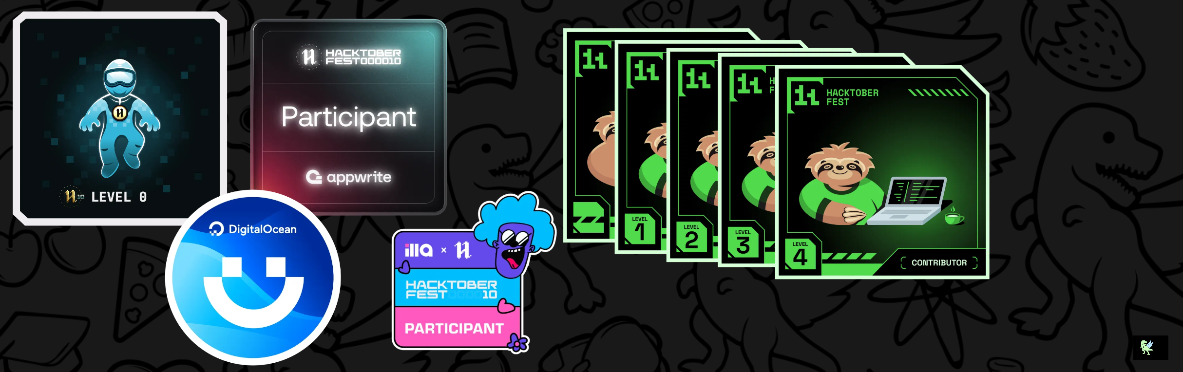 An image of @mokshanirugutti's Holopin badges, which is a link to view their full Holopin profile