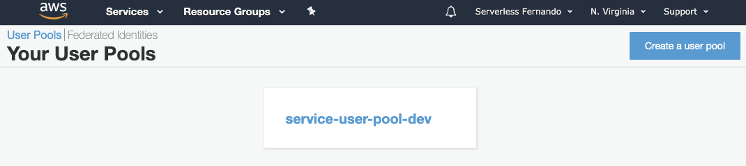 Image of the Amazon Cognito User Pools