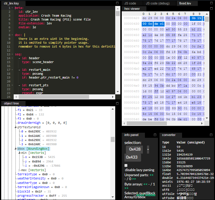 Kaitai Web IDE example