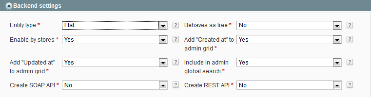 backend settings