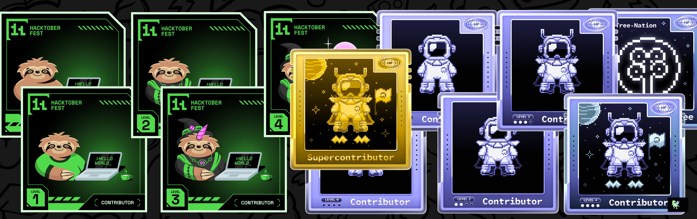 An image of @ohmschrodinger's Holopin badges, which is a link to view their full Holopin profile