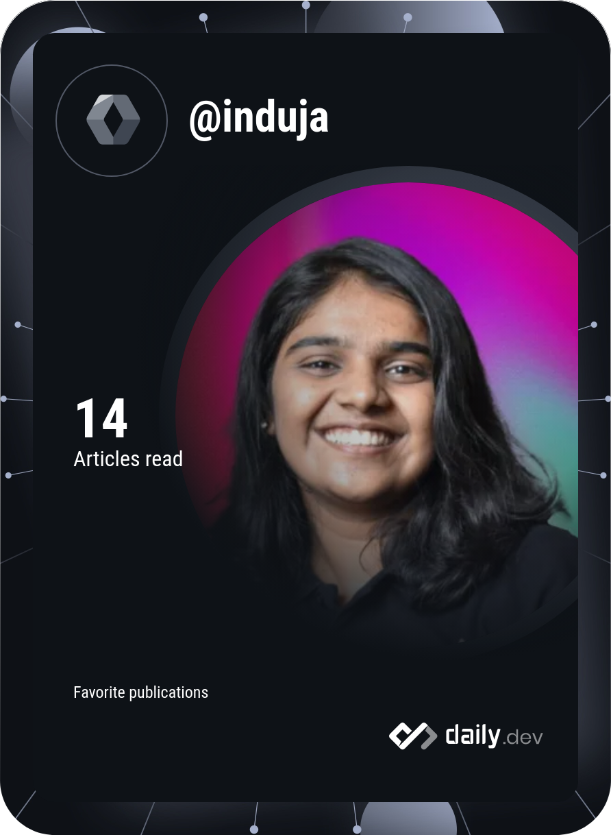 Induja Shankar's Dev Card