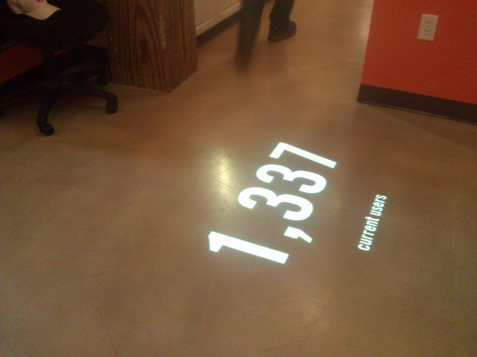 Current Users projected onto a floor