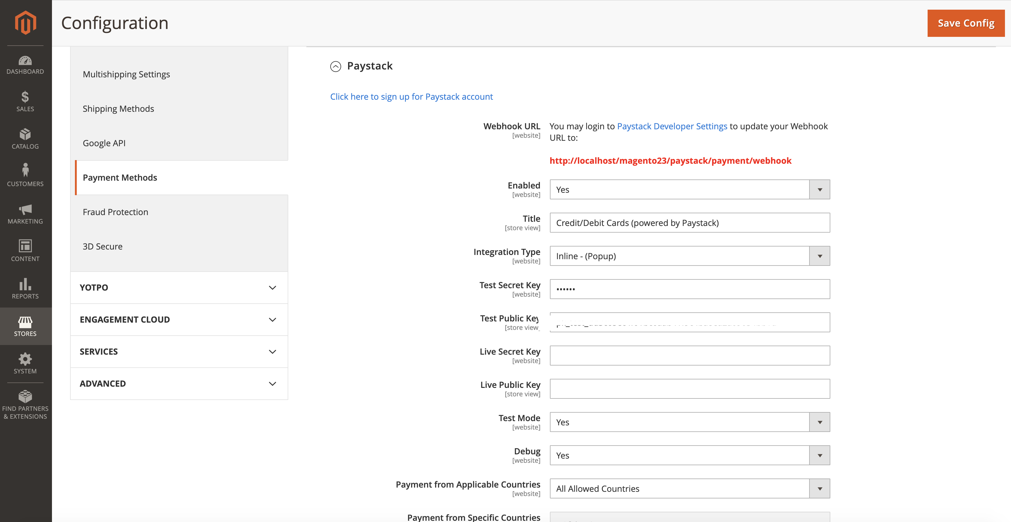 Magento Settings