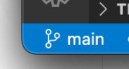 main branch shown in VS Code