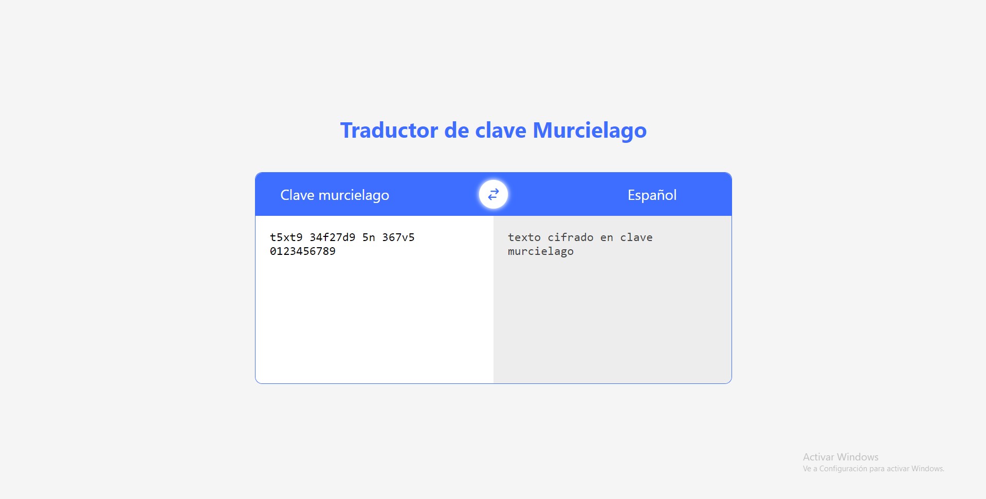 Español a clave murcielago