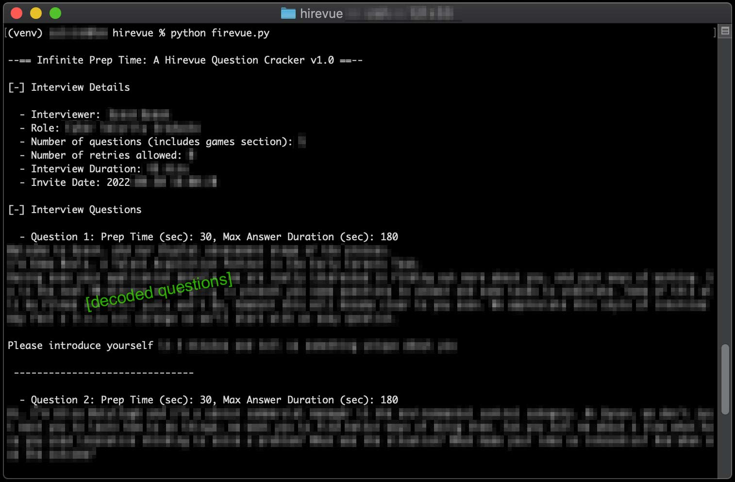 Firevue output