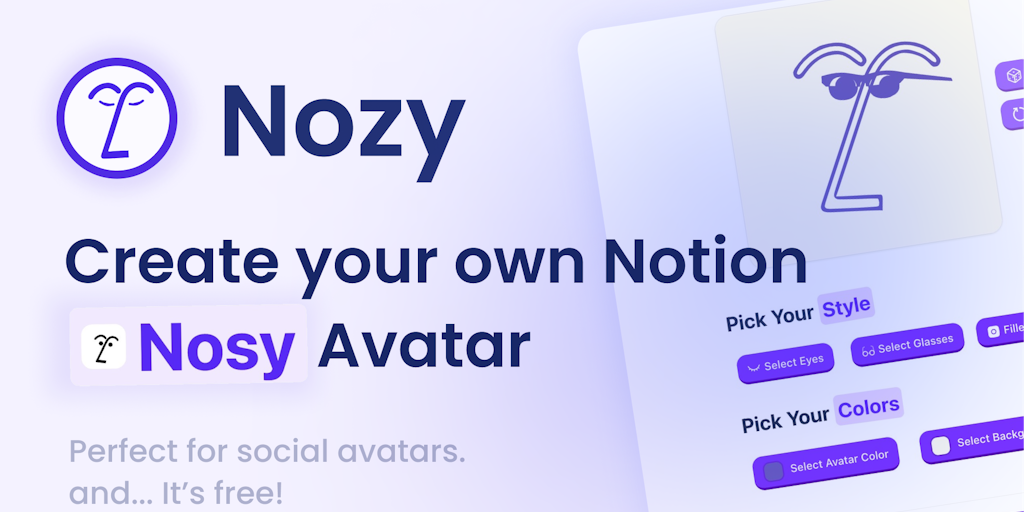 Nozy – Free Notion Style Avatar Creator