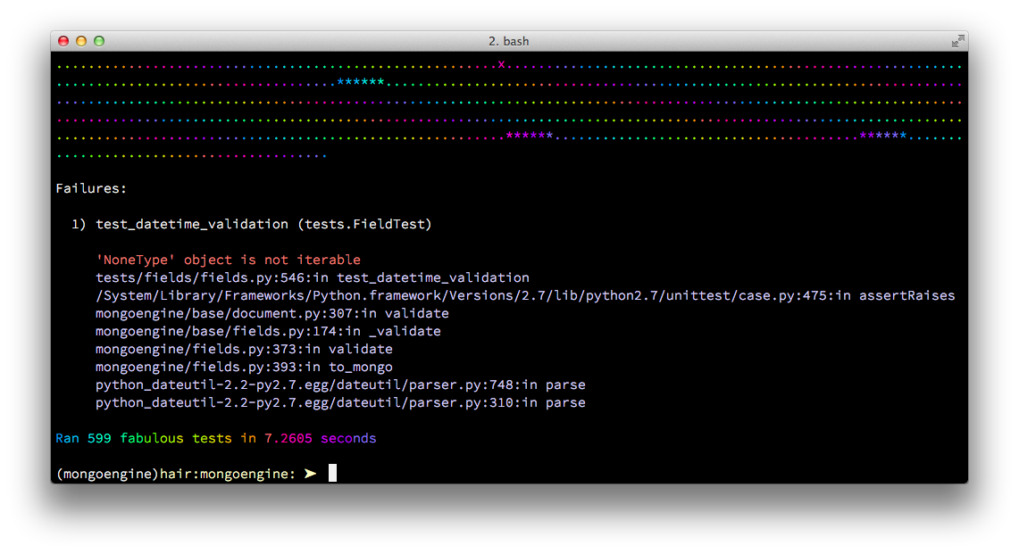 Example console output