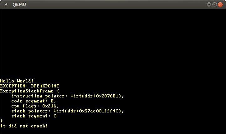 qemu-breakpoint-exception