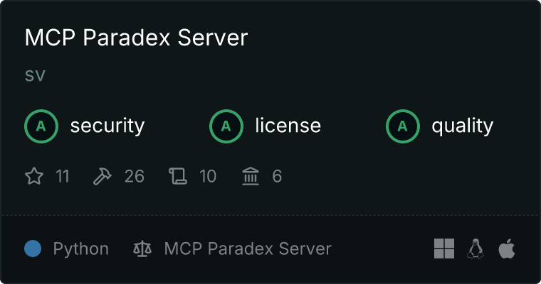 Paradex Server MCP server