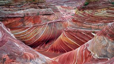 The Wave sandstone formation in Coyote Buttes North, Paria Canyon-Vermilion Cliffs National Monument, Arizona (© Dennis Frates/Alamy)