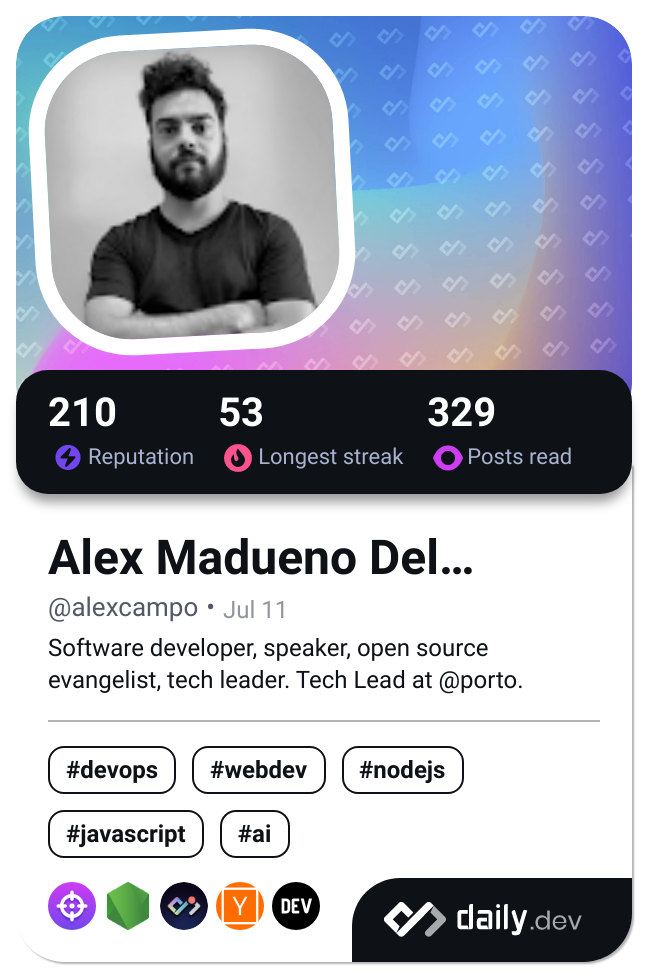 Alex Madueno Del Campo's Dev Card