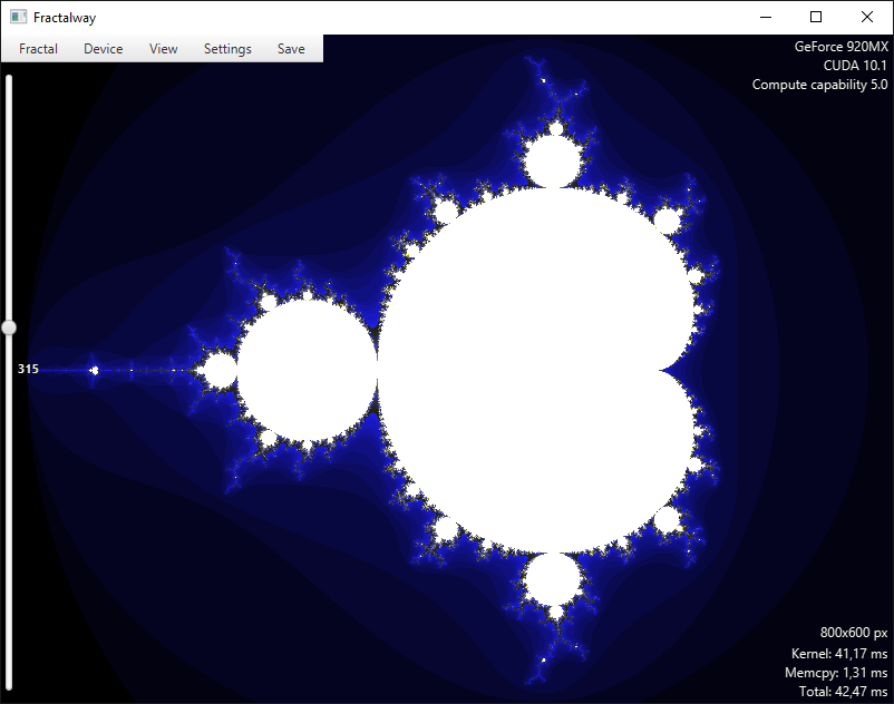 fractalway main window mandelbrot screenshot