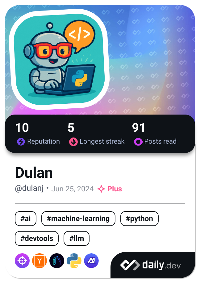 Dulan's Dev Card