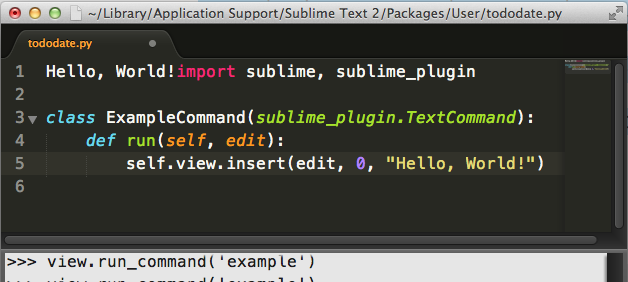 Hello world in sublime