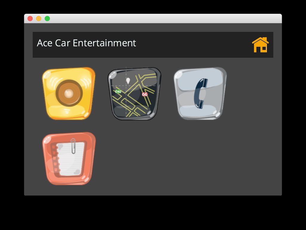 The dashboard with some apps