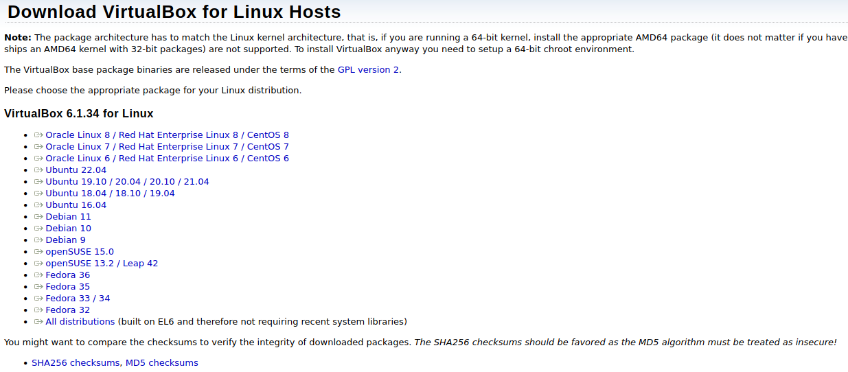 Terminal VirtualBox