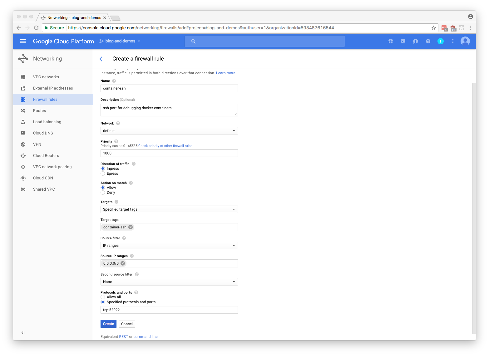 Specific SSH Firewall Settings