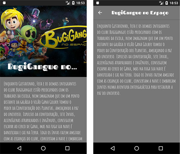 Telas do aplicativo Android do capítulo 3