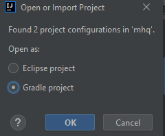 Make sure you select Gradle!