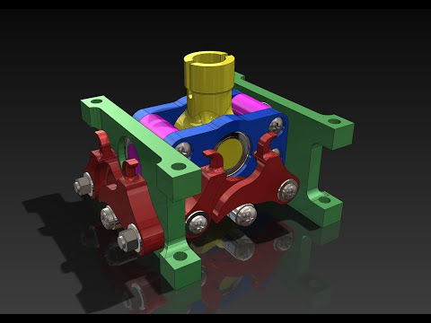 3d printed Joystick gimbal design and assembly motion.