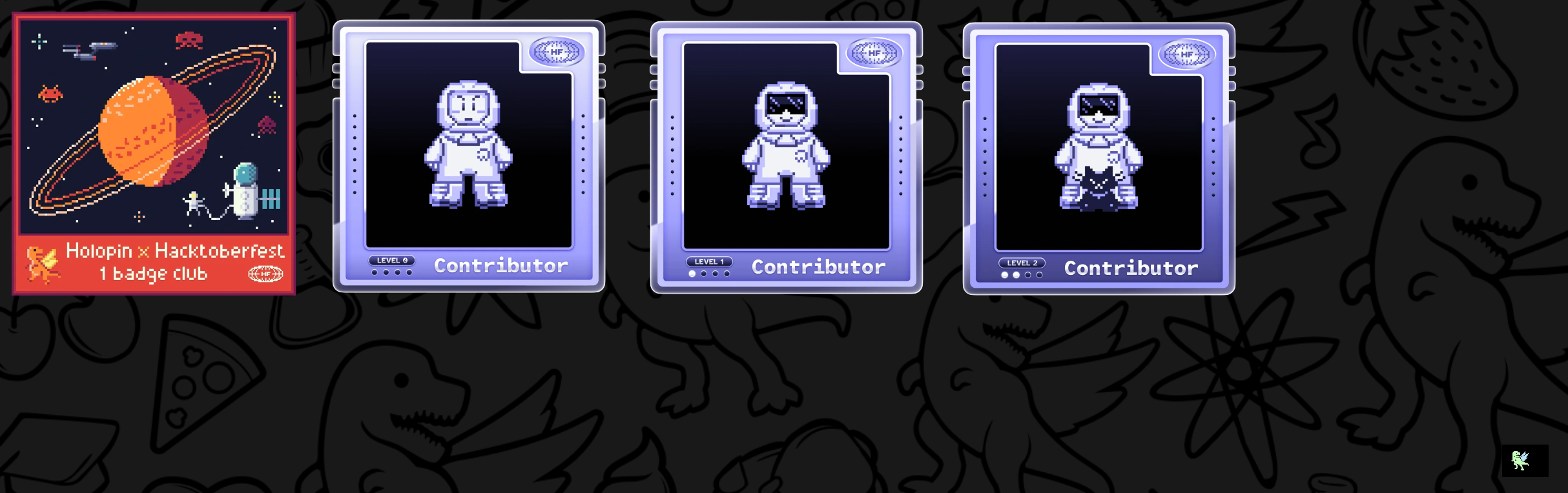 An image of @farizdotid's Holopin badges, which is a link to view their full Holopin profile