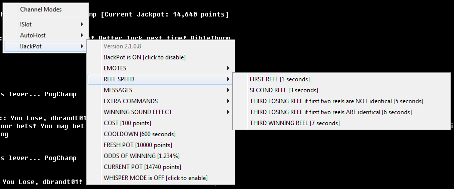 Jackpot Version 2 Context Menu