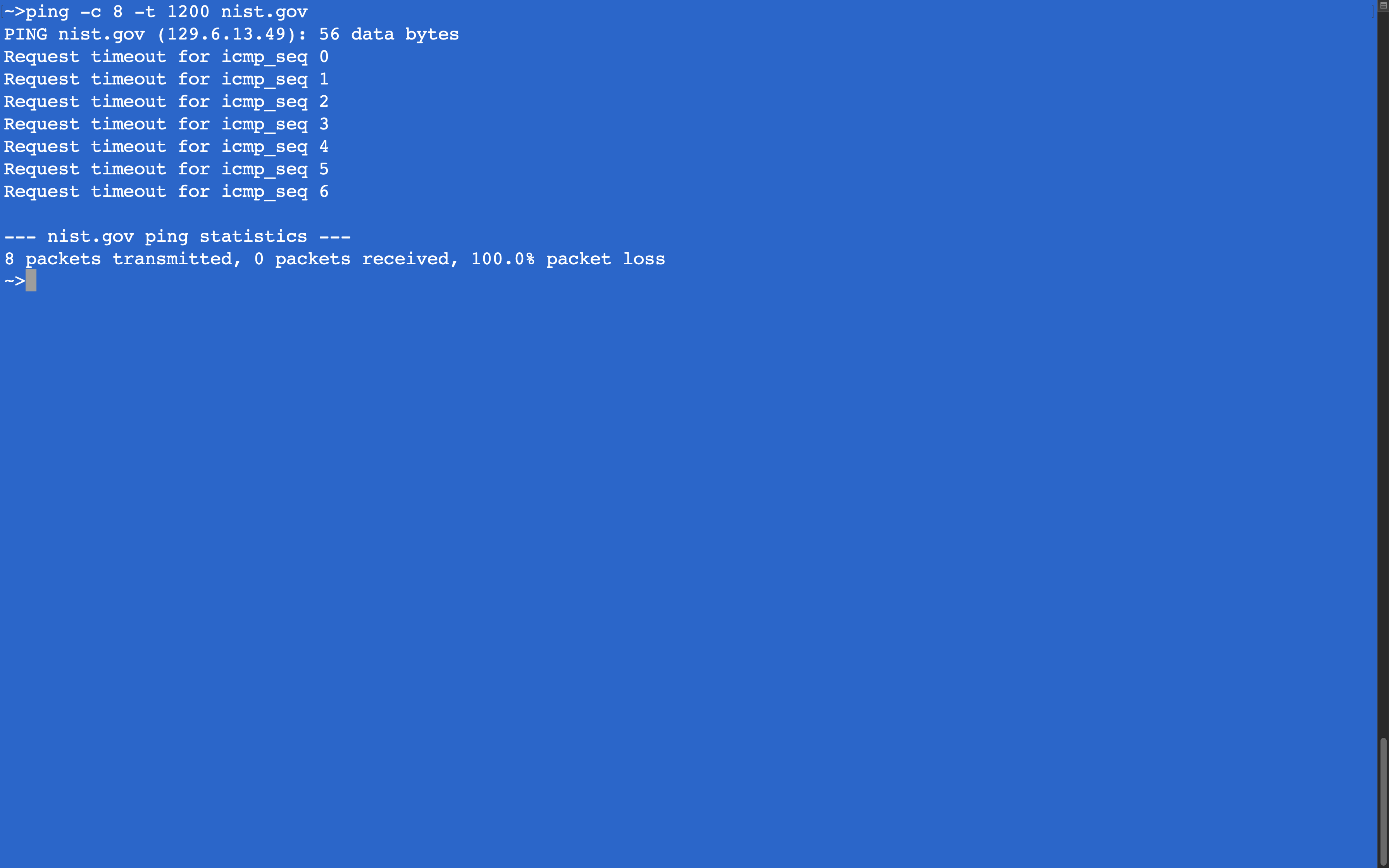 Ping TCP/IP v4 nist.gov