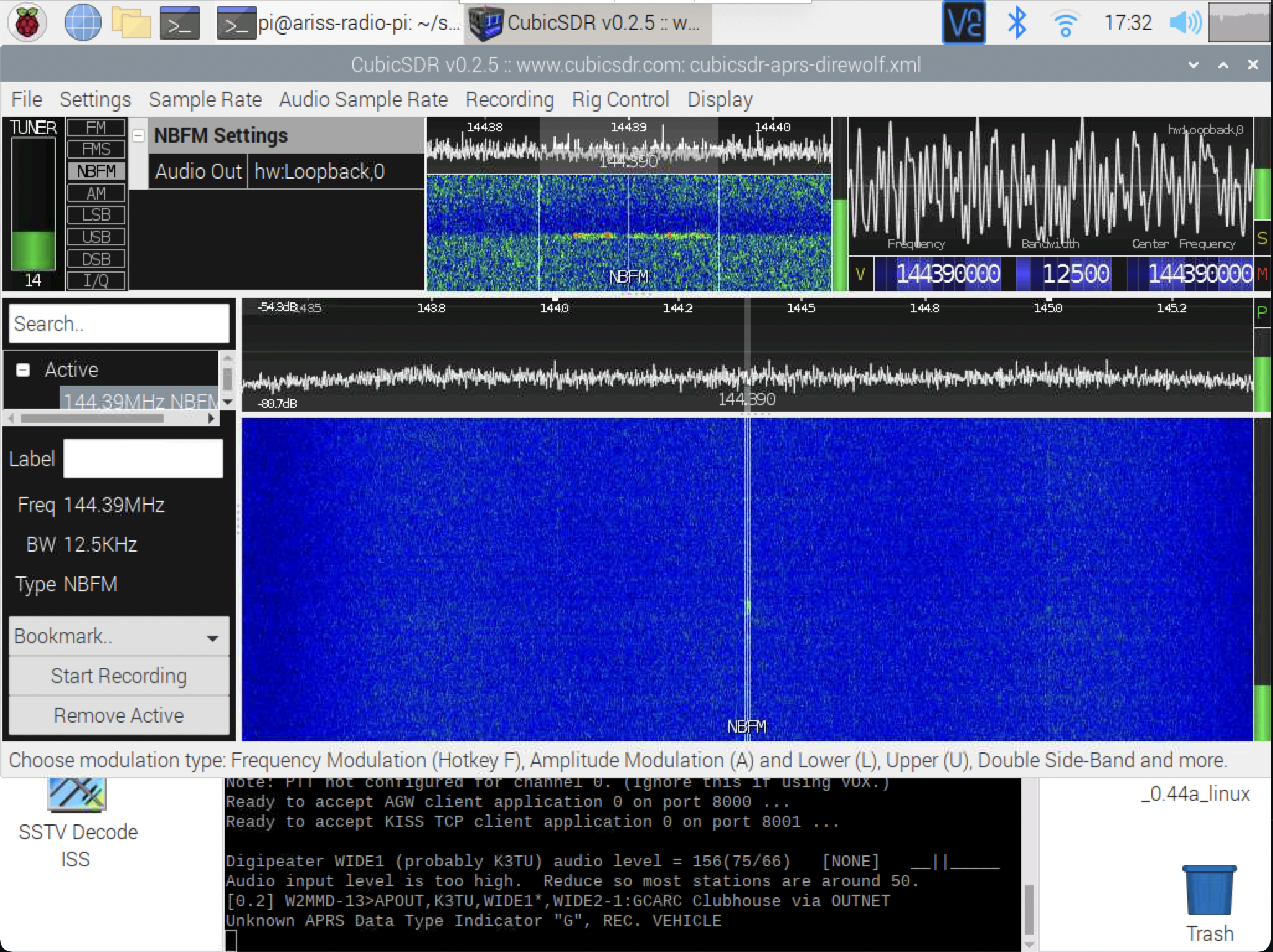 CubicSDR Direwolf APRS