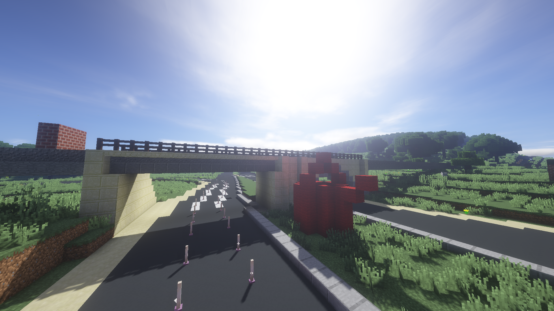 Staunton US-250/US-11 rail bridge in Minecraft