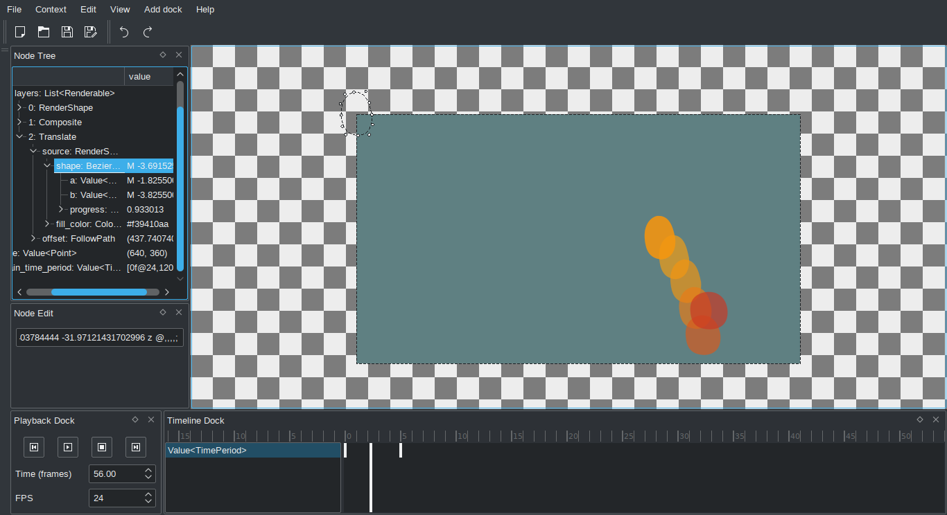 bouncing ball editing screenshot