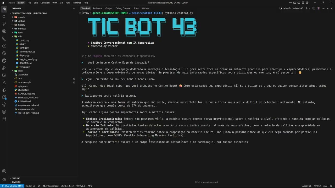 Demonstração do Chatbot