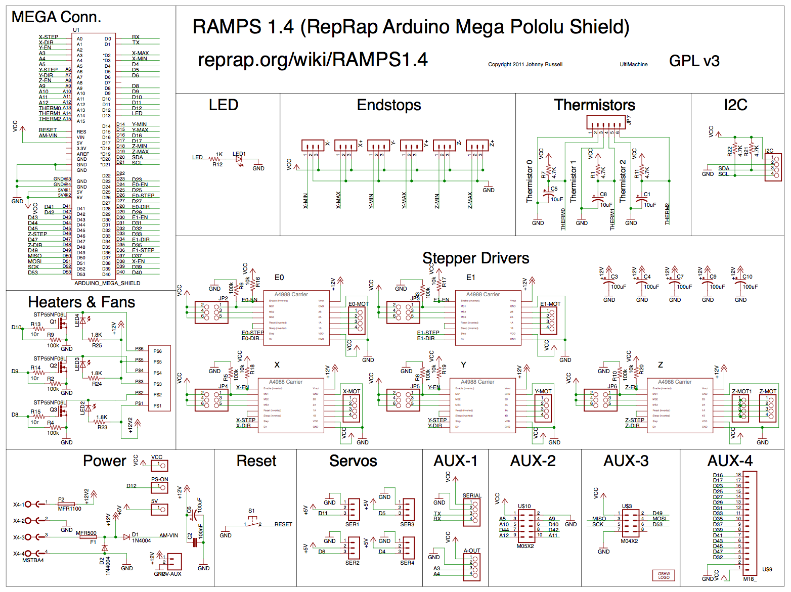 Schematics for RAMPS 1.4