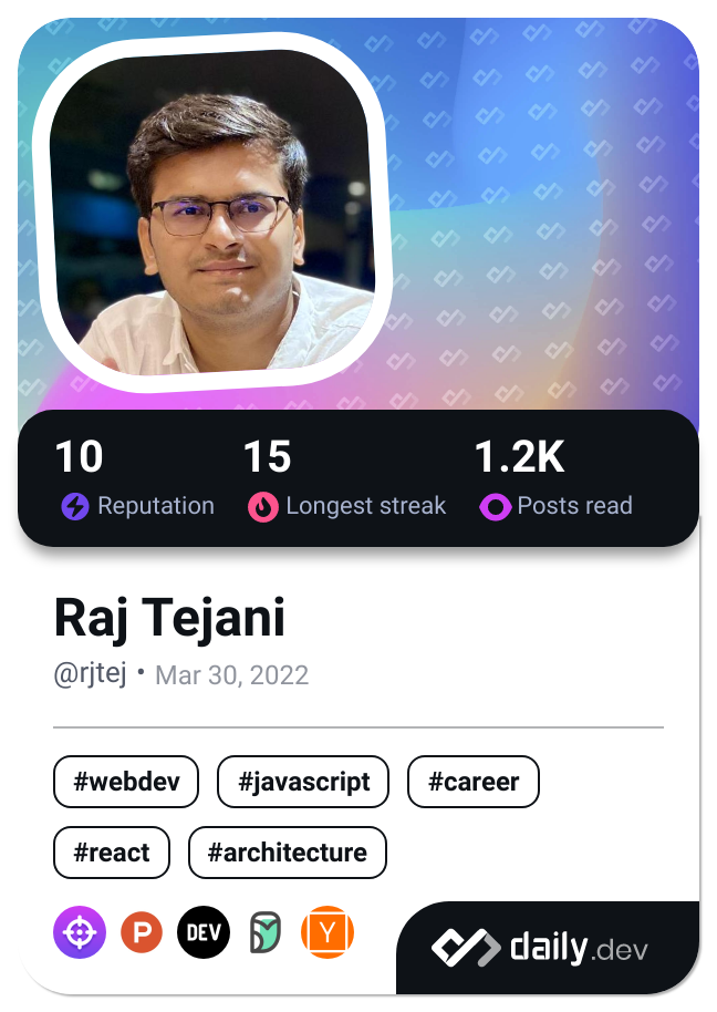 Raj Tejani's Dev Card