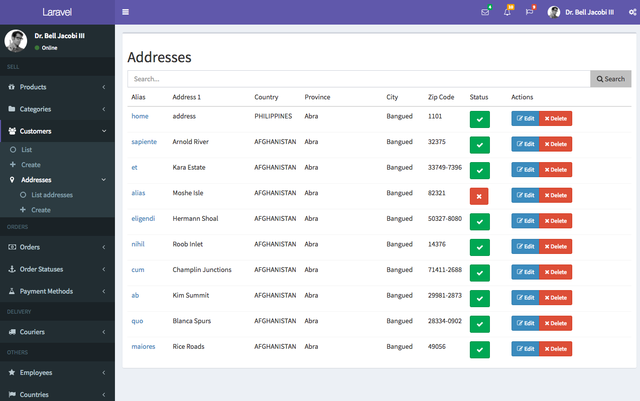 Manage Customer Address