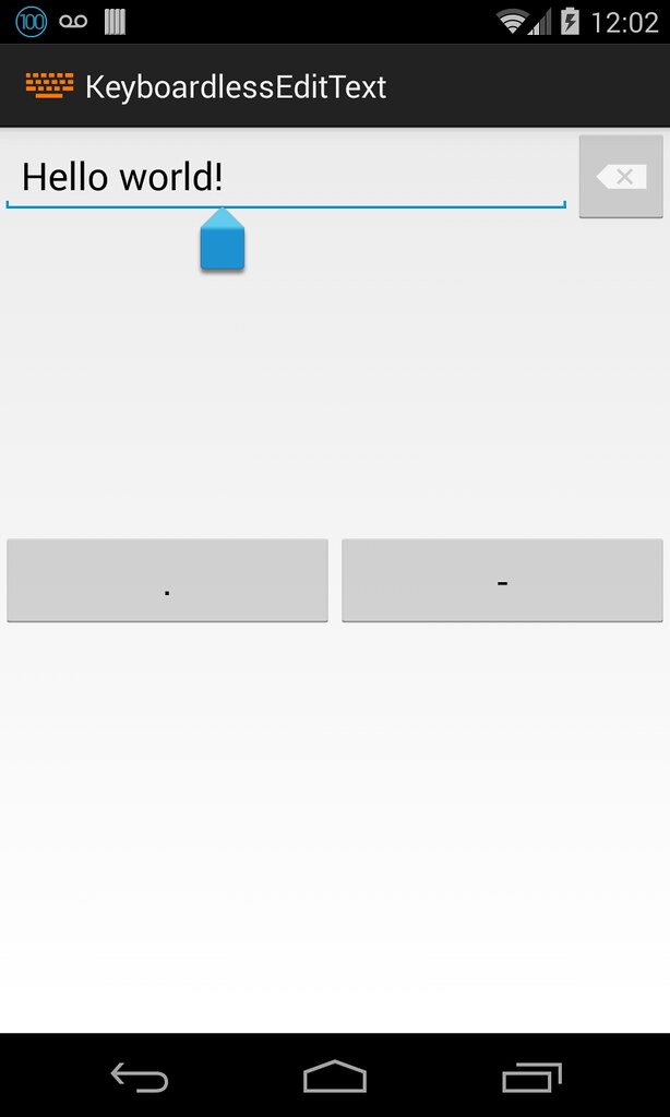 KeyboardlessEditText with no keyboard!