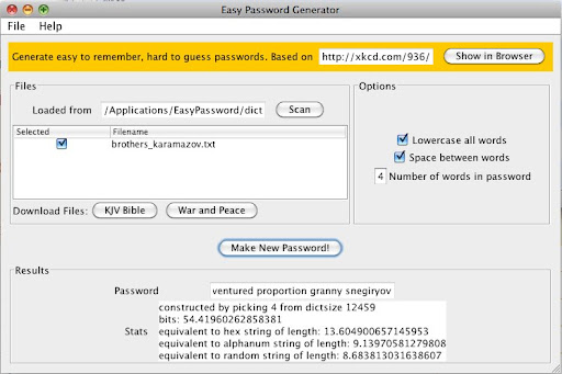 Screenshot of Easy Password on Mac