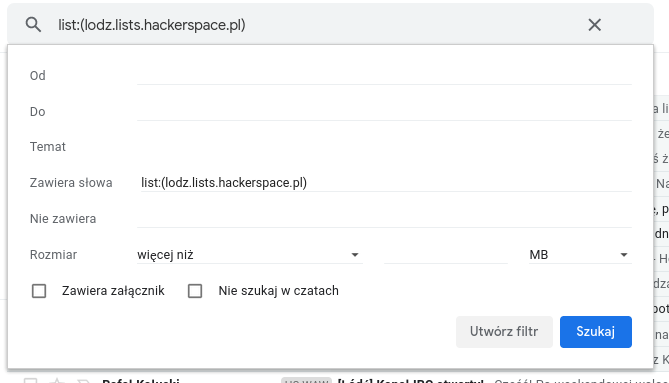 Obrazek z przyciskiem utwórz filtr