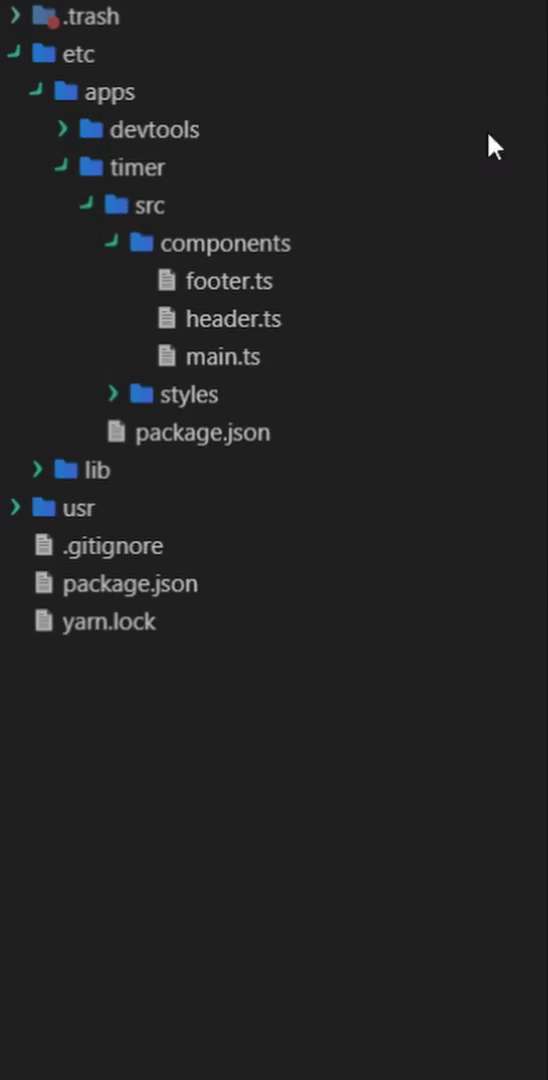 Aspen filetree animated demo