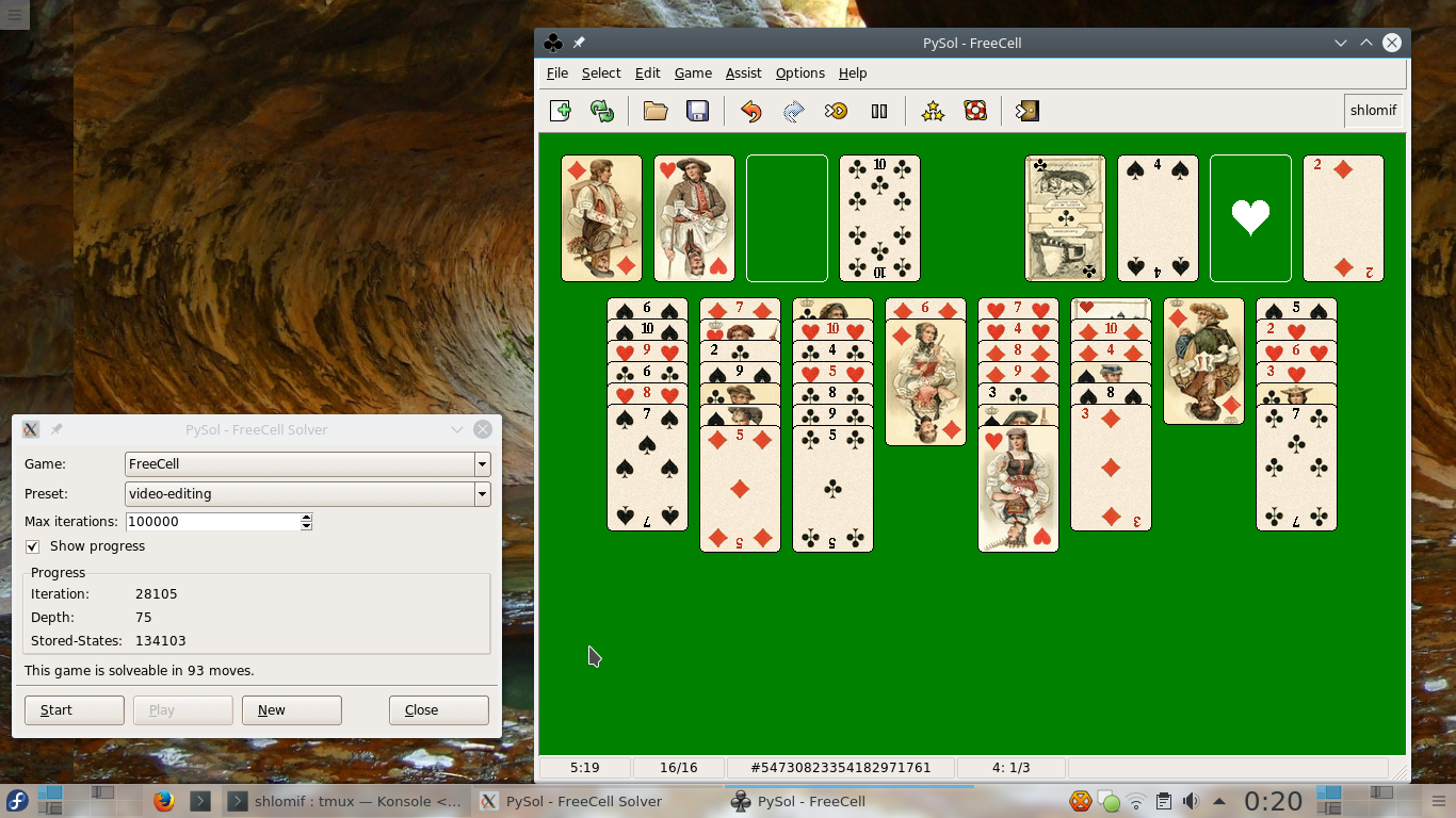 PySol FC Running Freecell Solver