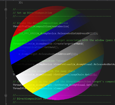 DirectComposition allows efficient alpha-blending with other windows