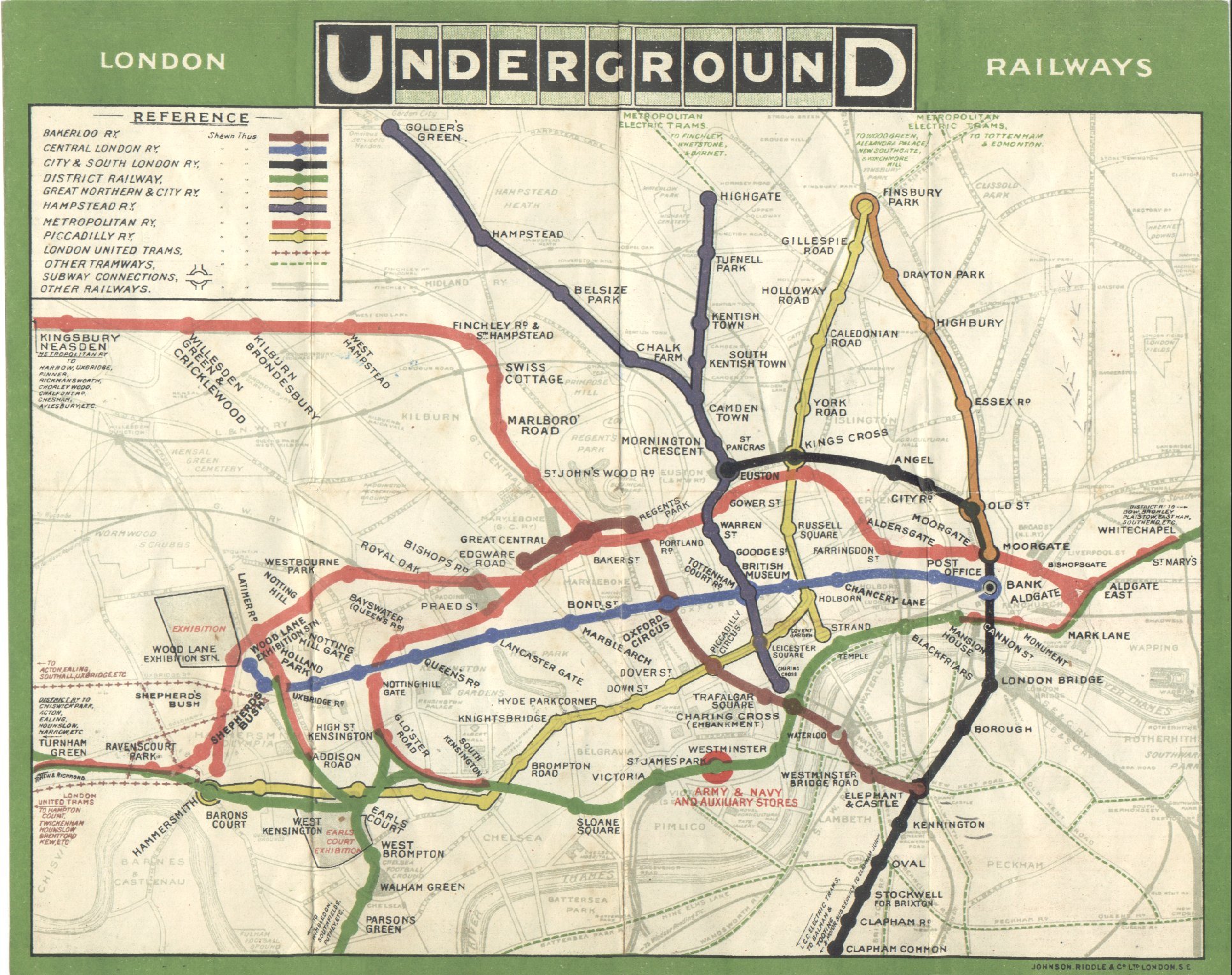 1908 Tube Map