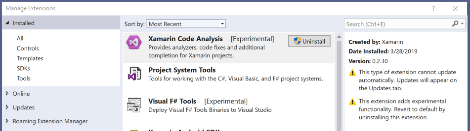 Xamarin Code Analysis installed