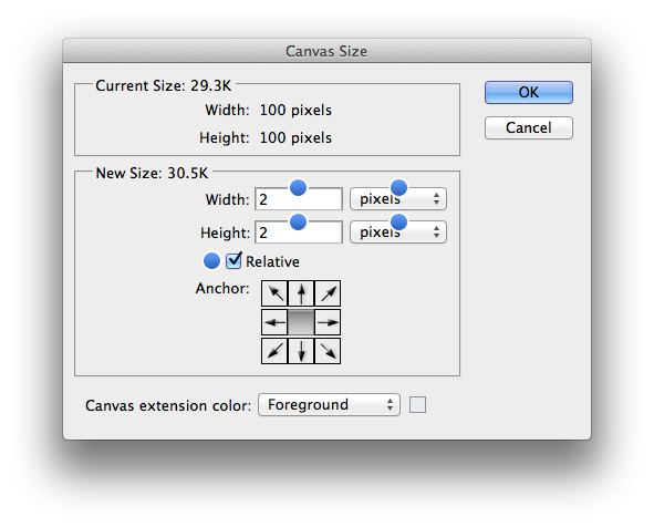 Expand image width by 2px and height by 2px. Be sure to check "Relative"