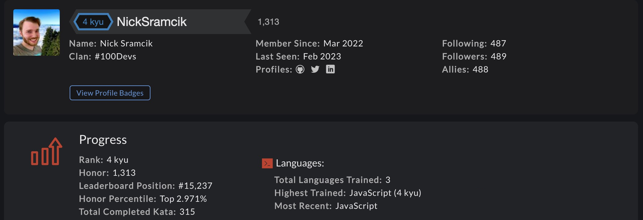 My codewars profile