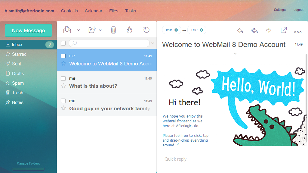 Afterlogic Webmail Pro: Message List