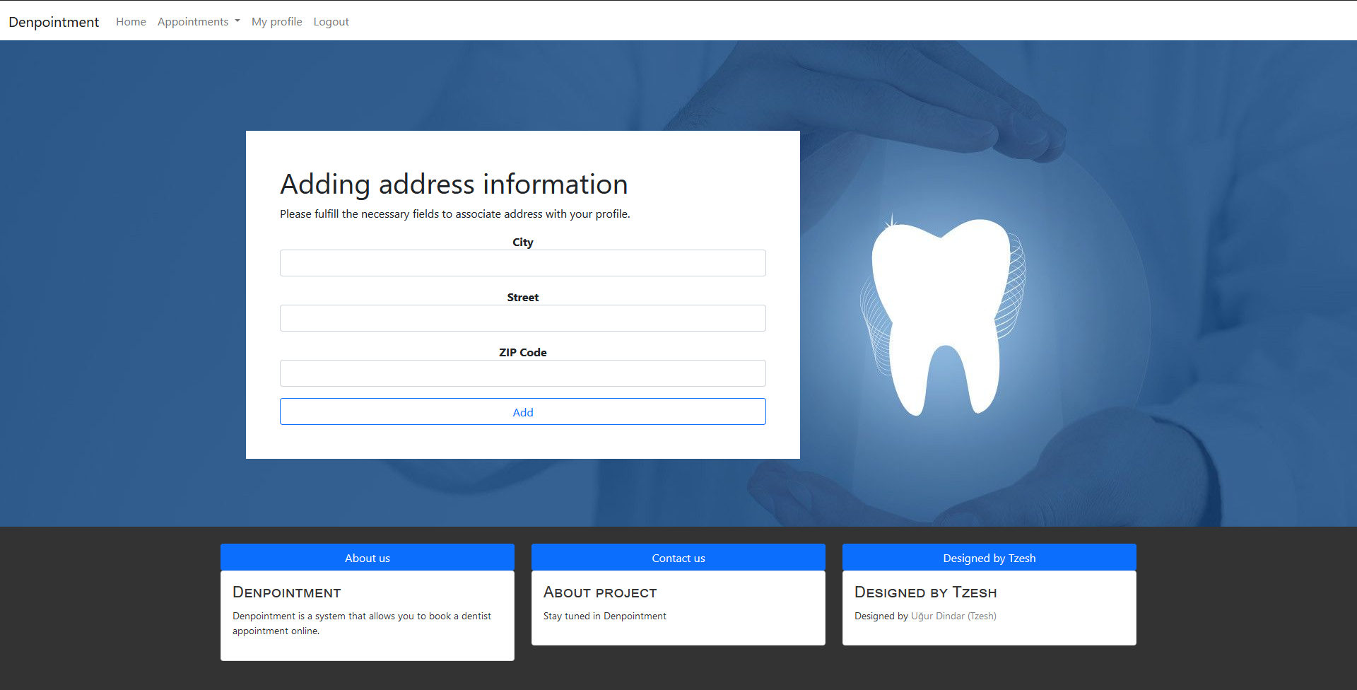 Adding address information